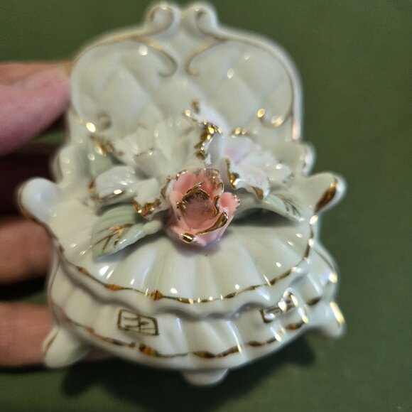 Vintage Victorian Chair and Swan Trinket Dish - Picture 2 of 13